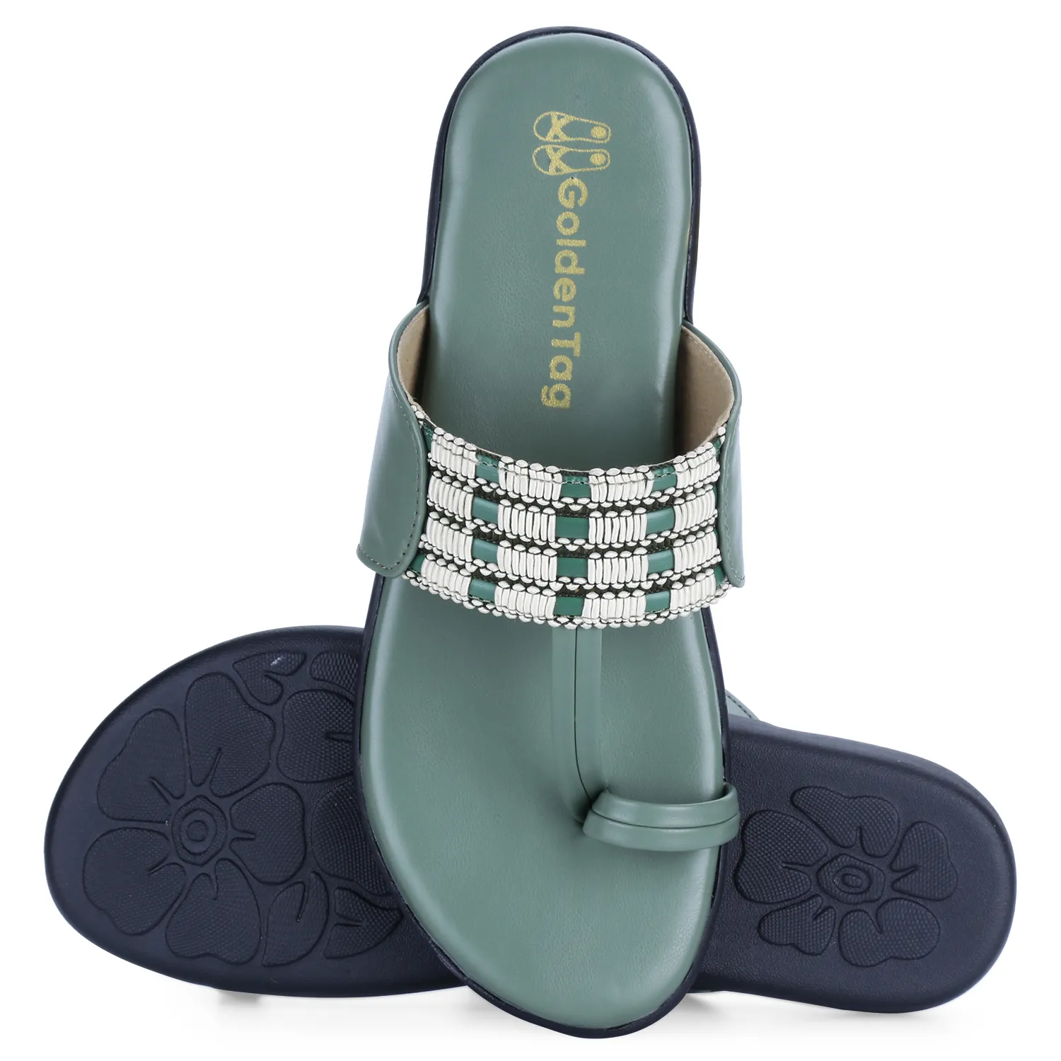 Golden Tag Coastal Beaded Sandal