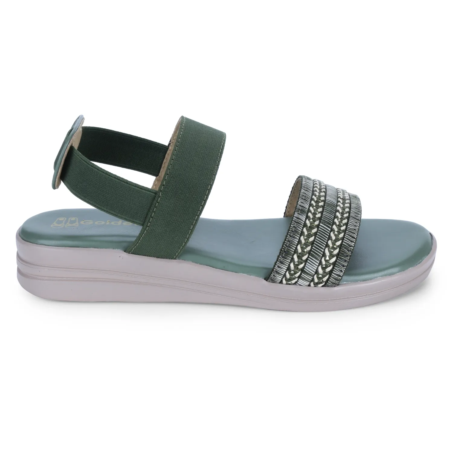 Golden Tag Coastal Stretch Beaded Sandal
