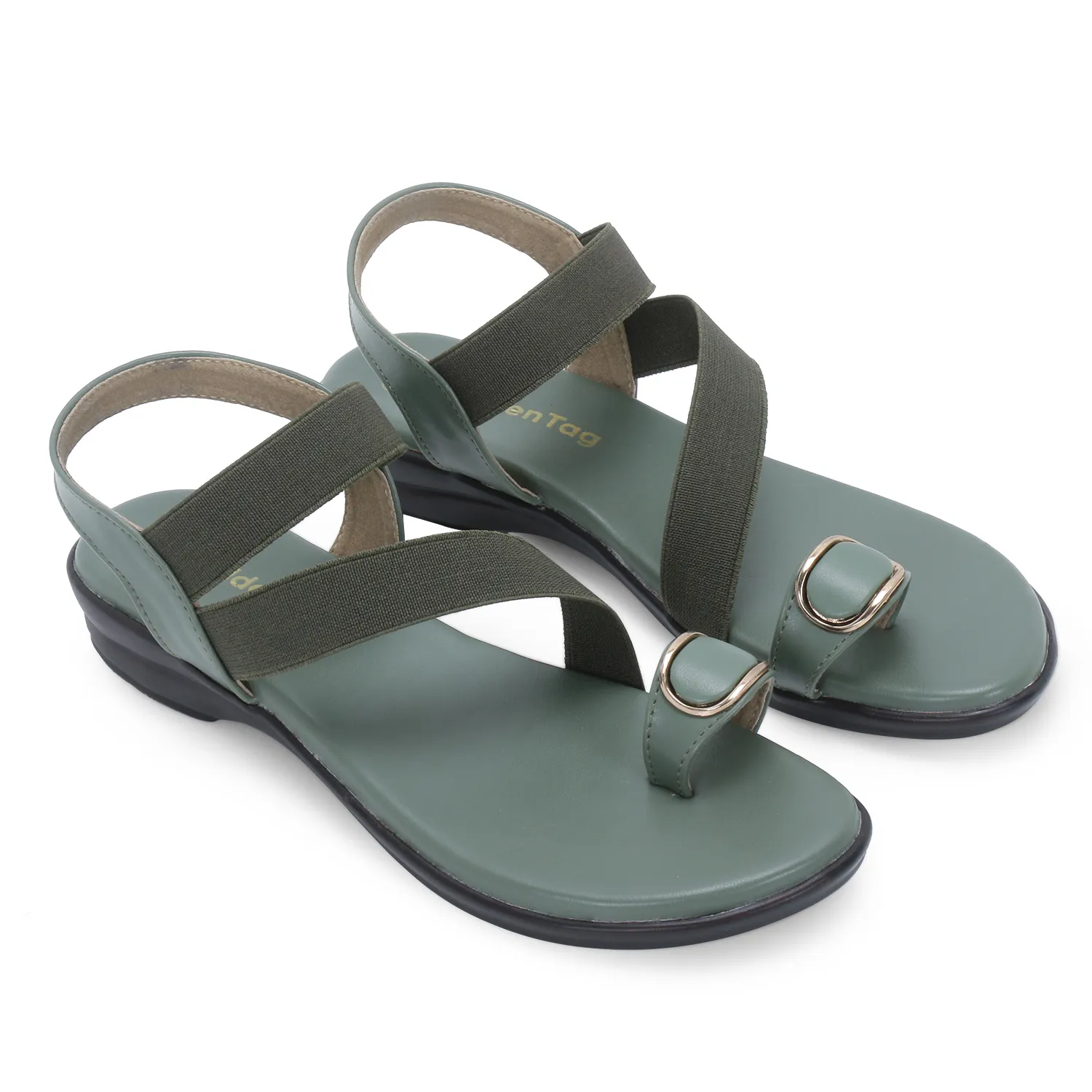 Golden Tag Willow Elastic Gladiator Sandal