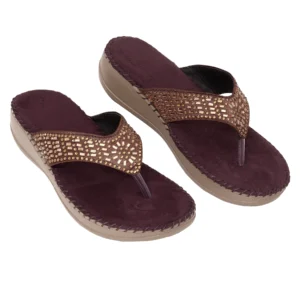 Liquitus OrthoCloud Support Hand Stiched Luxe Comfort Black Raspberry Therapy Wellness  Wedges Orthopaedic Flip Flop