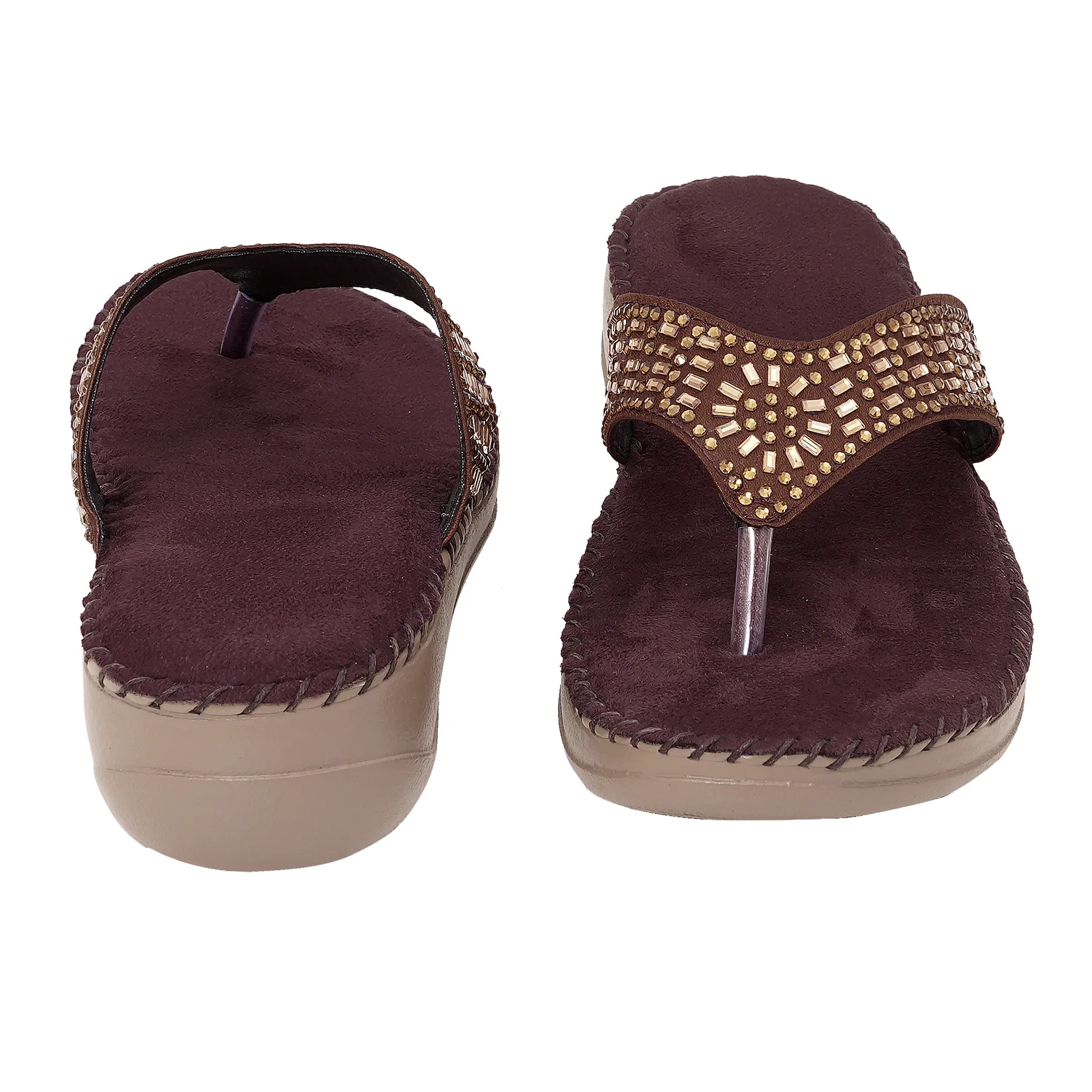 Liquitus OrthoCloud Support Hand Stiched Luxe Comfort Black Raspberry Therapy Wellness  Wedges Orthopaedic Flip Flop