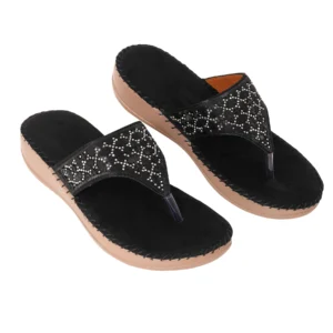 Liquitus OrthoCloud Support Hand Stiched  Luxe Comfort Noir Floral Black Mandala Therapy Flip Flop Midnight Blossom Wellness Wedge ComfortGlam Ebony Lace Orthopaedic Flip Flop