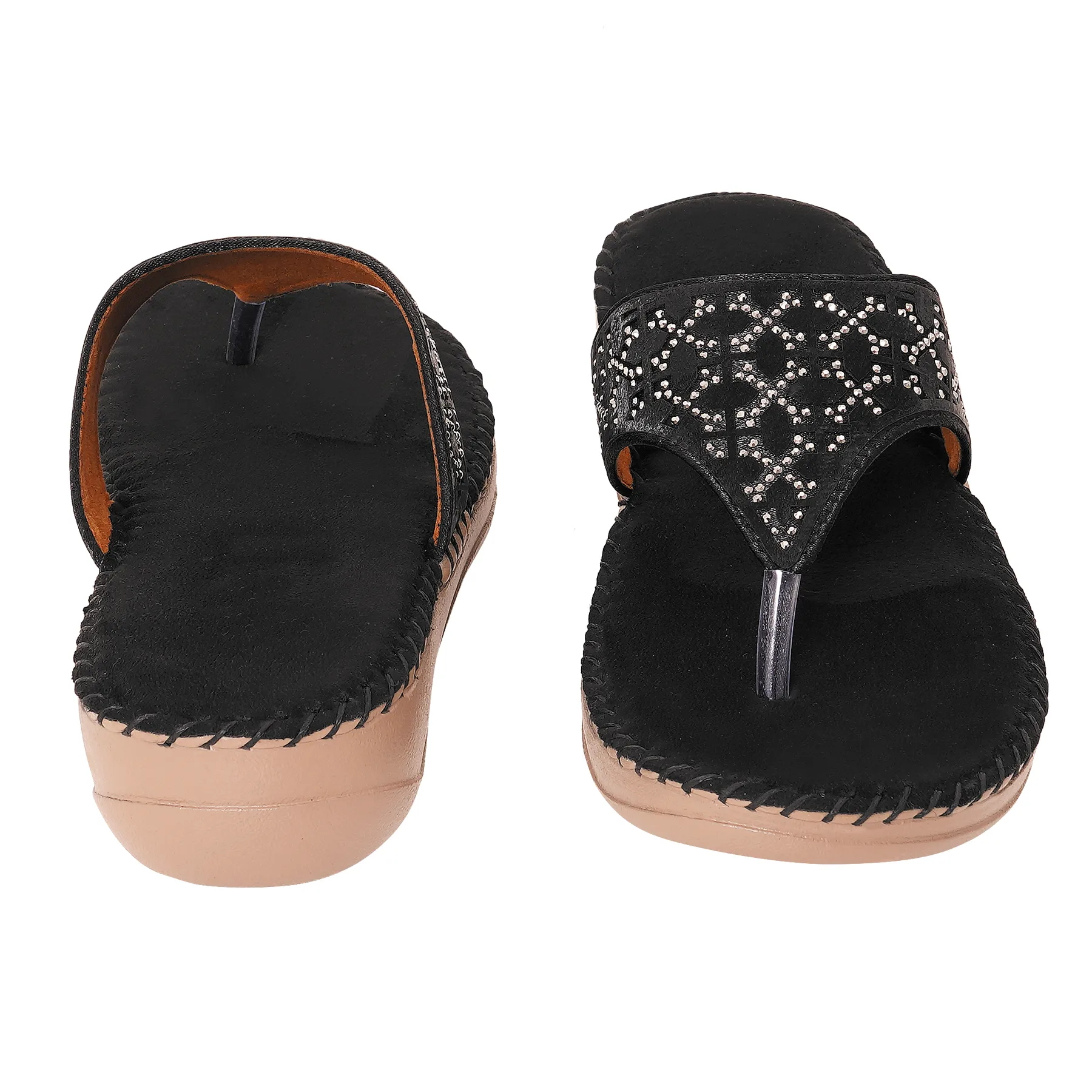 Liquitus OrthoCloud Support Hand Stiched  Luxe Comfort Noir Floral Black Mandala Therapy Flip Flop Midnight Blossom Wellness Wedge ComfortGlam Ebony Lace Orthopaedic Flip Flop