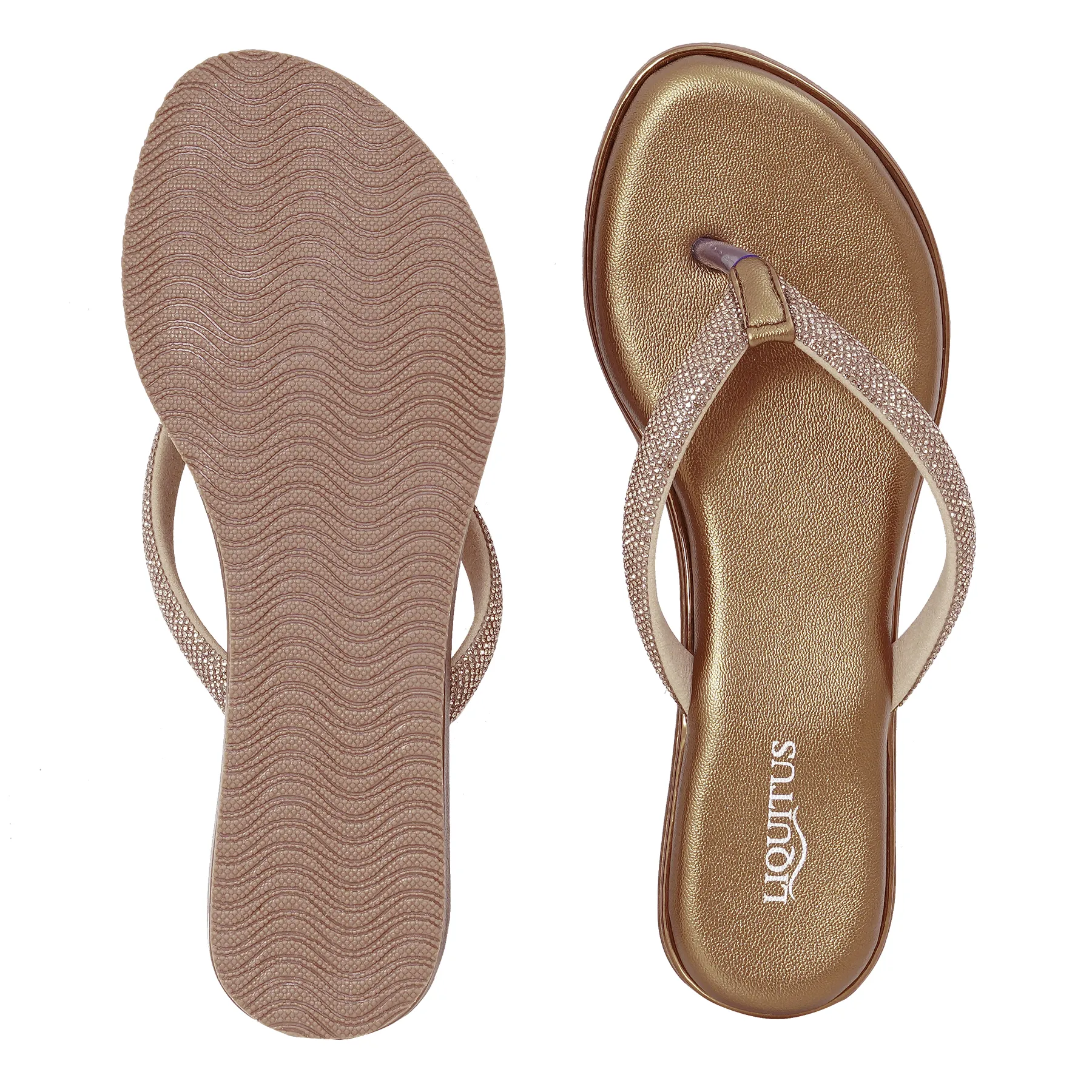 Liquitus Glimmer Glide Champagne Gold Sparkle Casual Champagne Dazzle Flat Radiant Ease Gold - Image 6