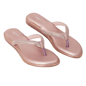 Liquitus Glimmer Glide Rose Gold Sparkle Casual Radiant Ease Pink Dazzle Flat Heels