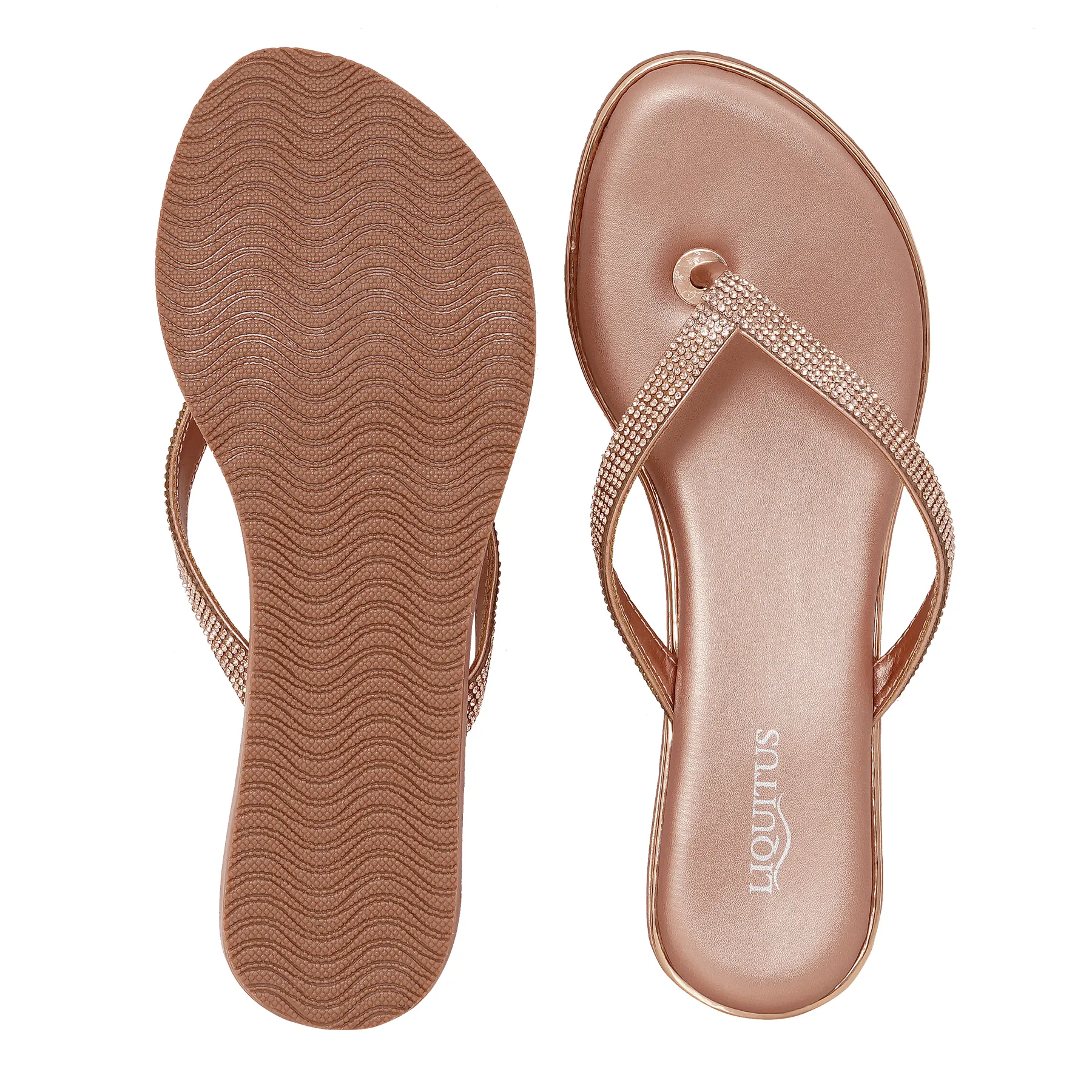 Liquitus Glimmer Glide Copper Rose Sparkle Casual Bronze Rose Radiant Ease Rose Copper Copper Blush Dazzle Flat Heels - Image 6